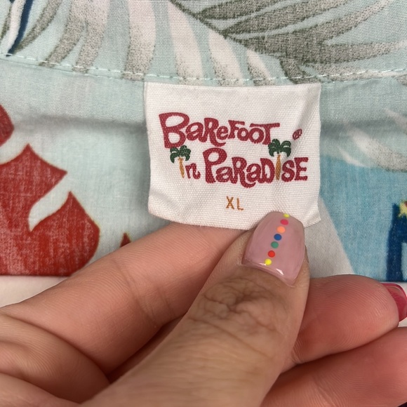 Barefoot in Paradise by Aloha Royals casual button down tropical Hawaiian shirt - Picture 3 of 10